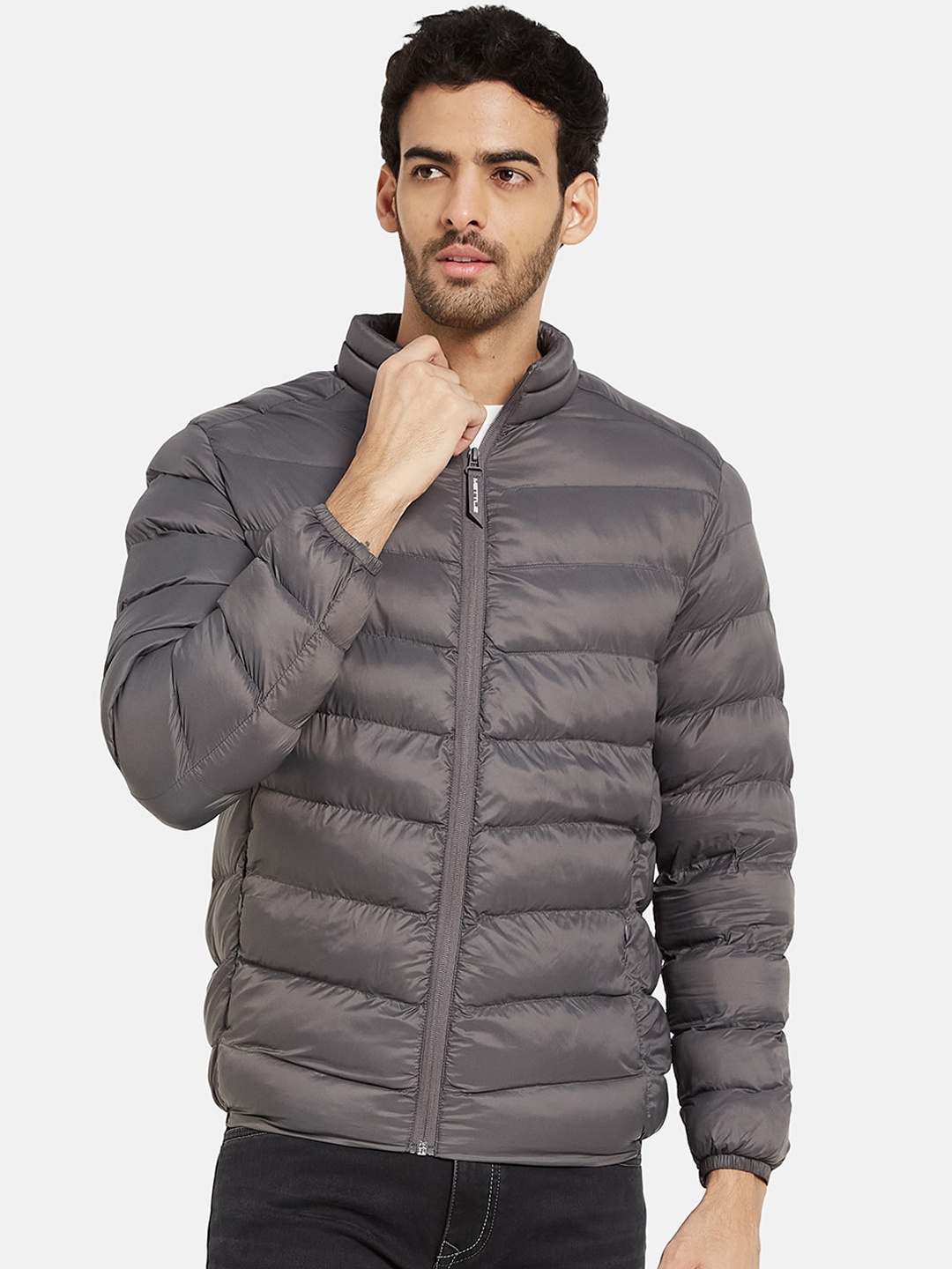 

METTLE Mock Collar Puffer Jacket, Grey