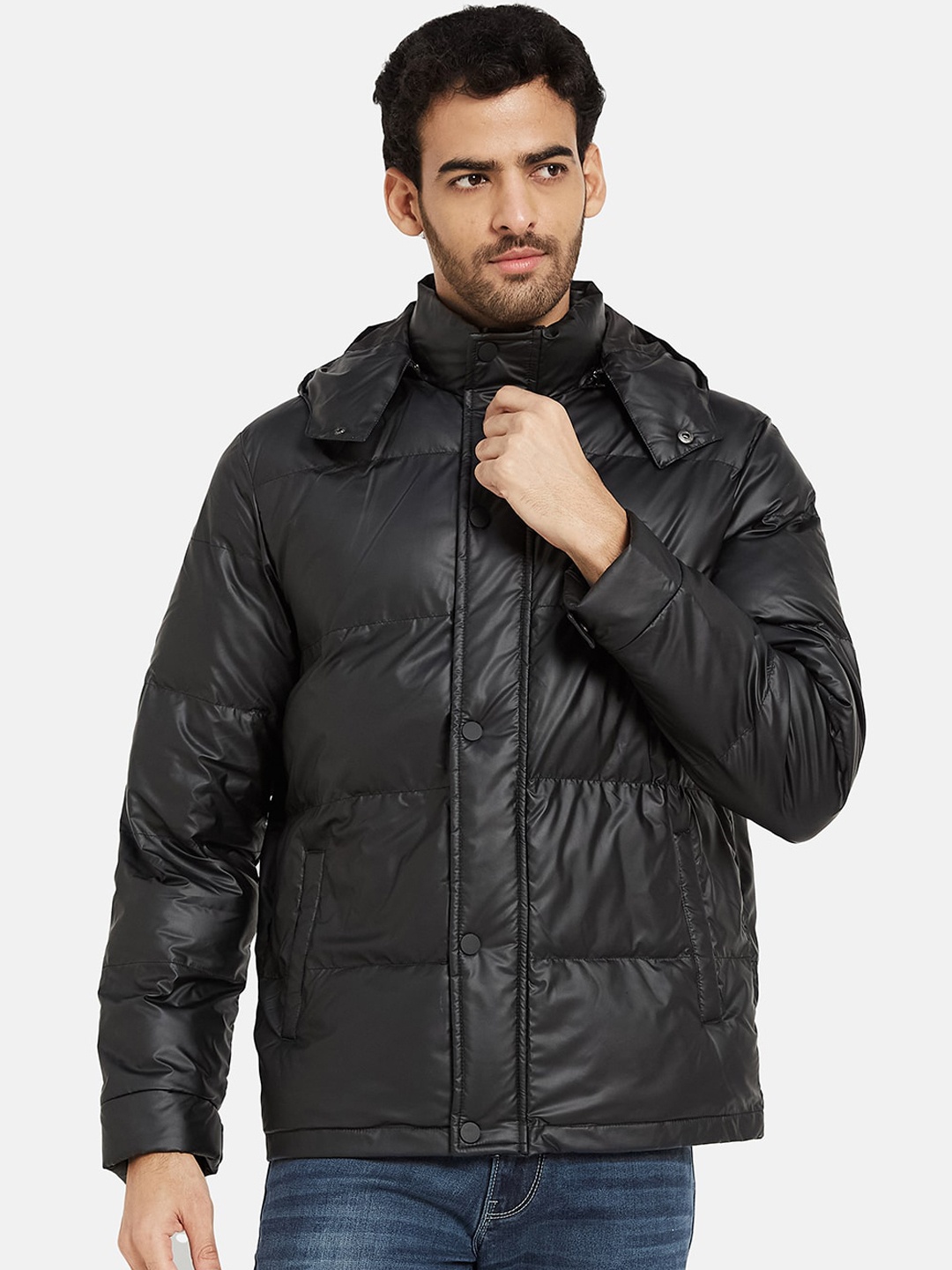 

METTLE Mock Collar Padded Jacket, Black