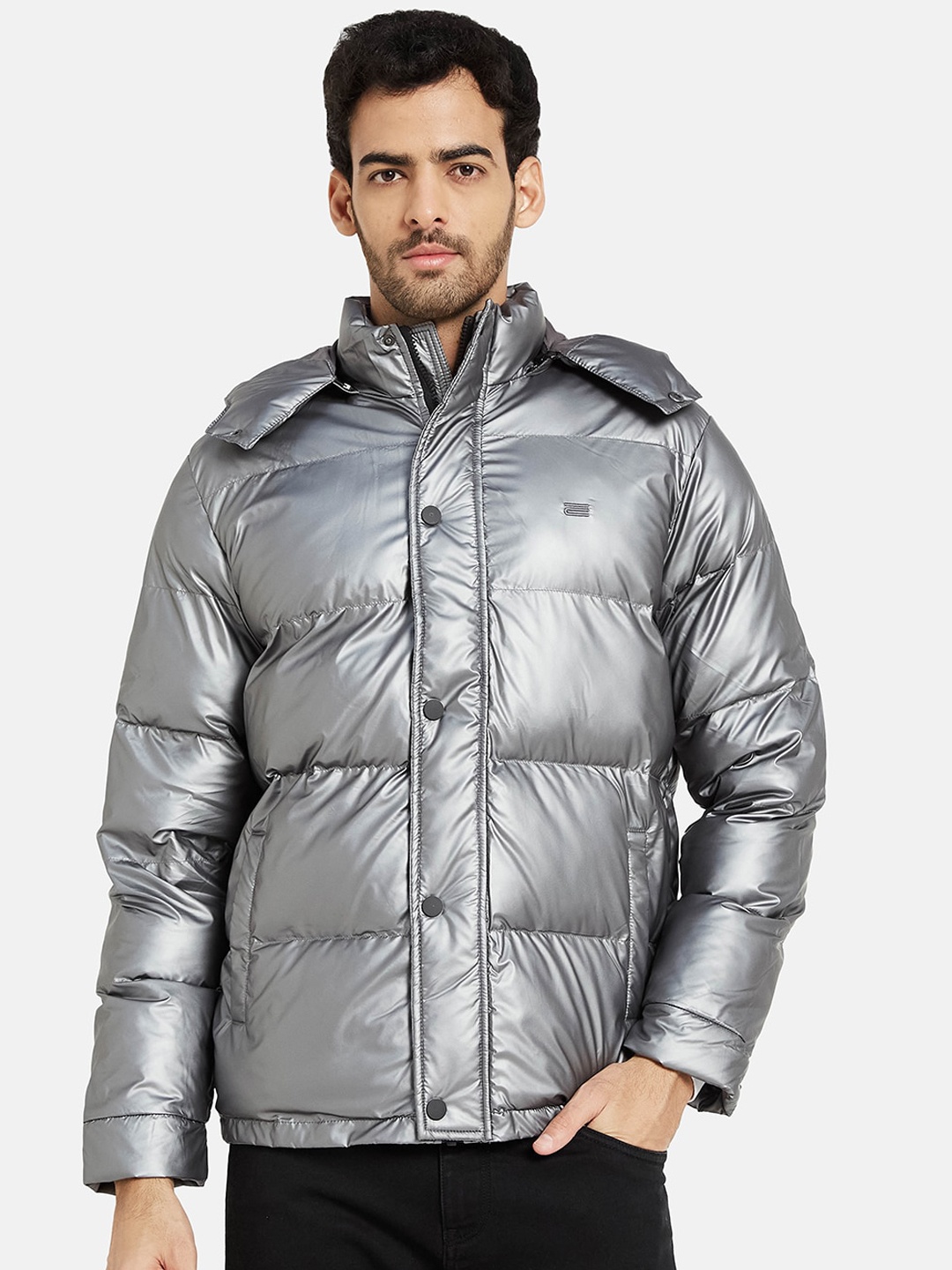 

METTLE Mock Collar Padded Jacket, Grey