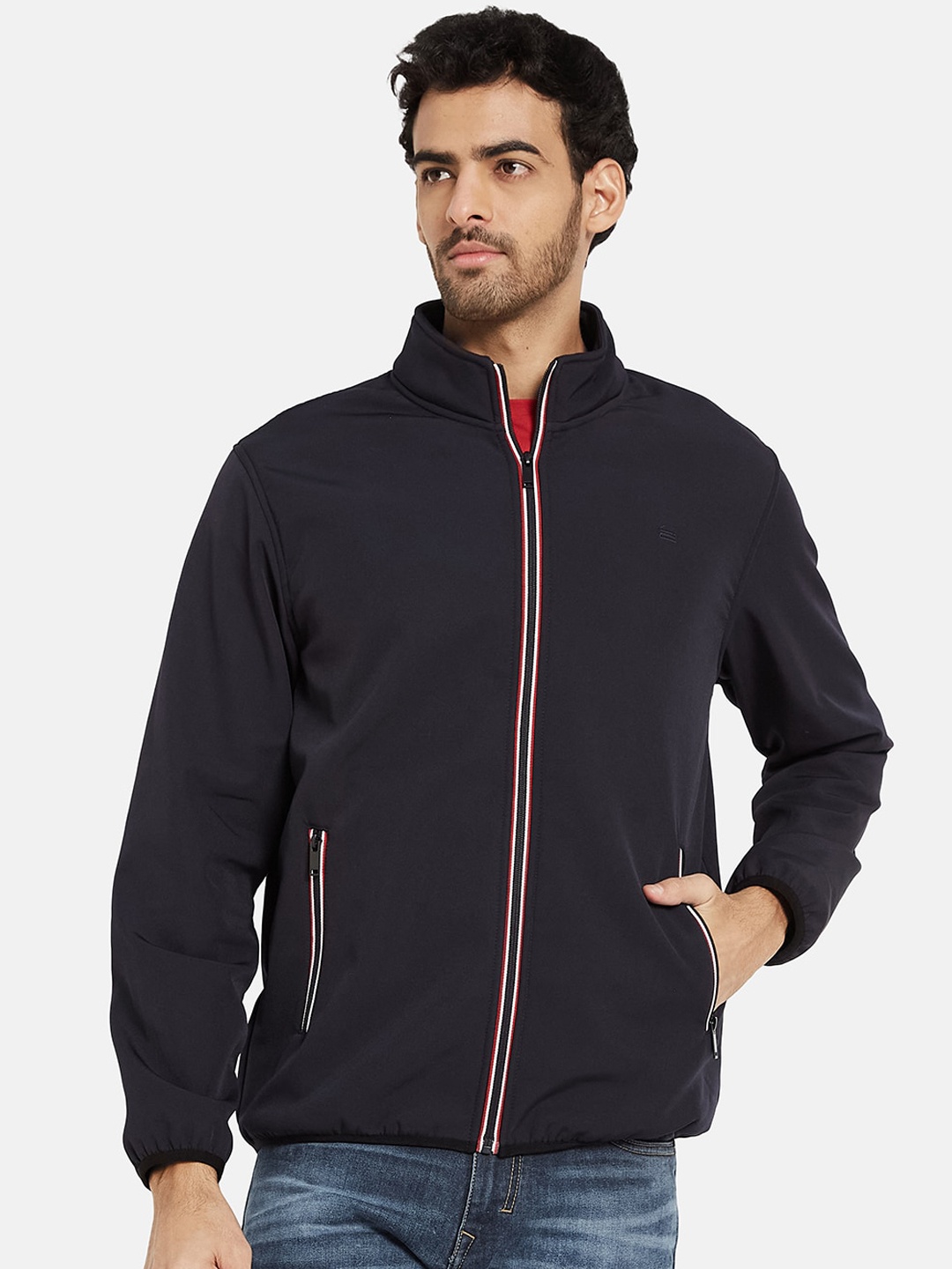 

METTLE Mock Collar Bomber Jacket, Navy blue