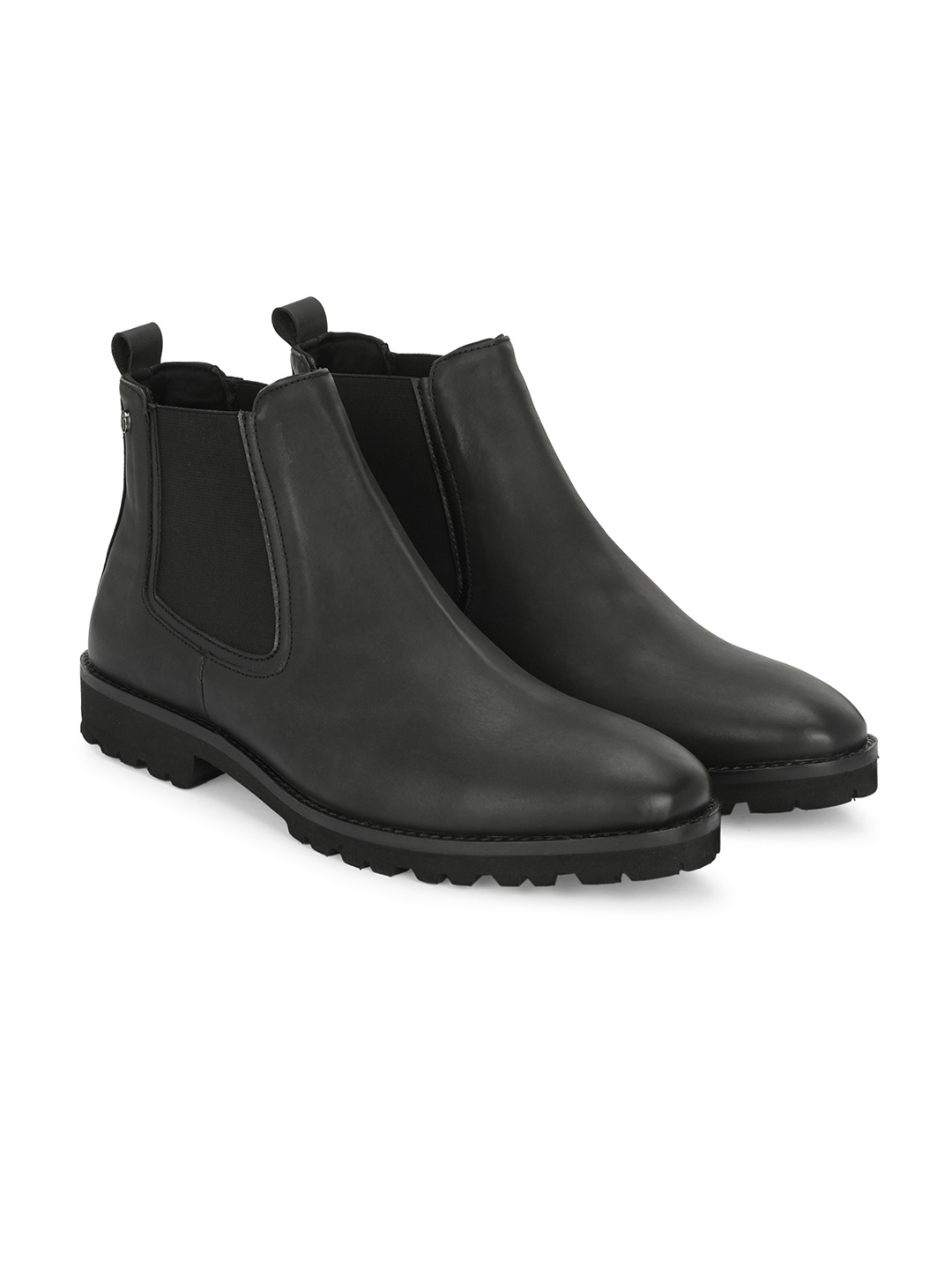 

Delize Men Mid Top Round Toe Chelsea Boots, Black