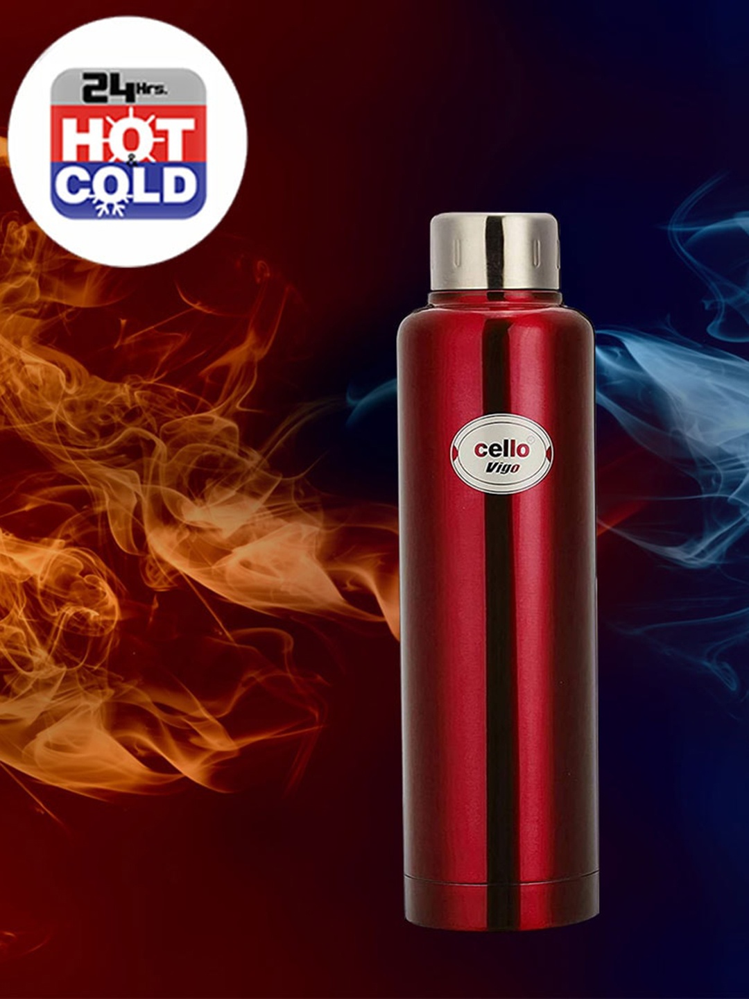 

Cello Vigo Red Stainless Steel Flask Water Bottle-750ml