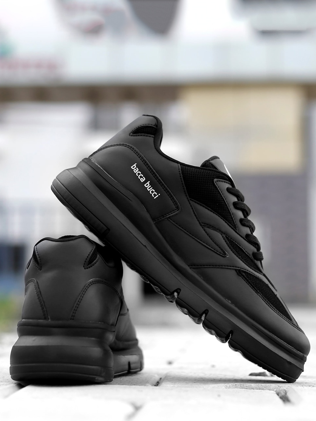 

bacca bucci Men URBAN RETRO Blocked Sneakers, Black