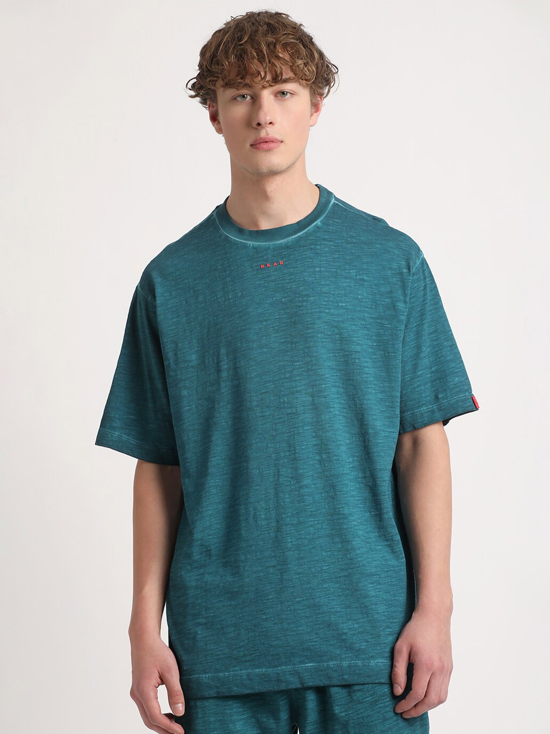

THE BEAR HOUSE Self Designed Pure Cotton T-Shirt, Teal
