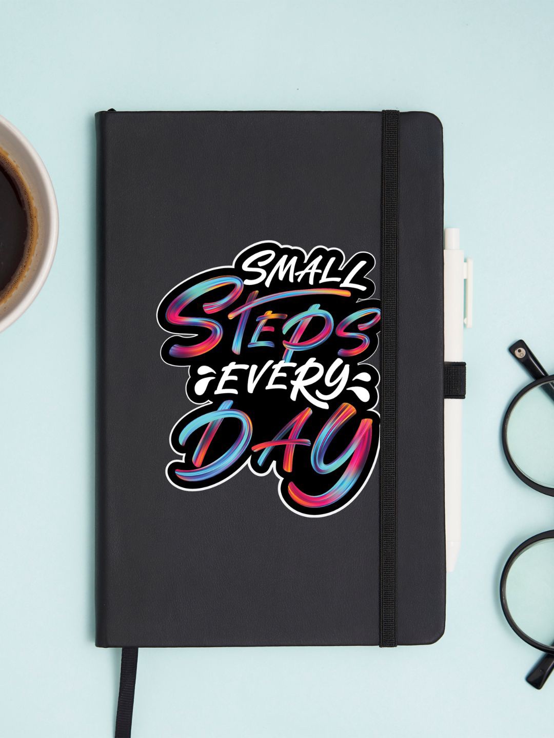 

Doodle A5 Leather Hardbound Ruled Notebook, Black