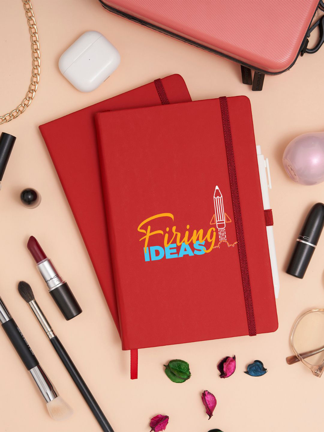 

Doodle Hardbound Ruled Notebook, Red