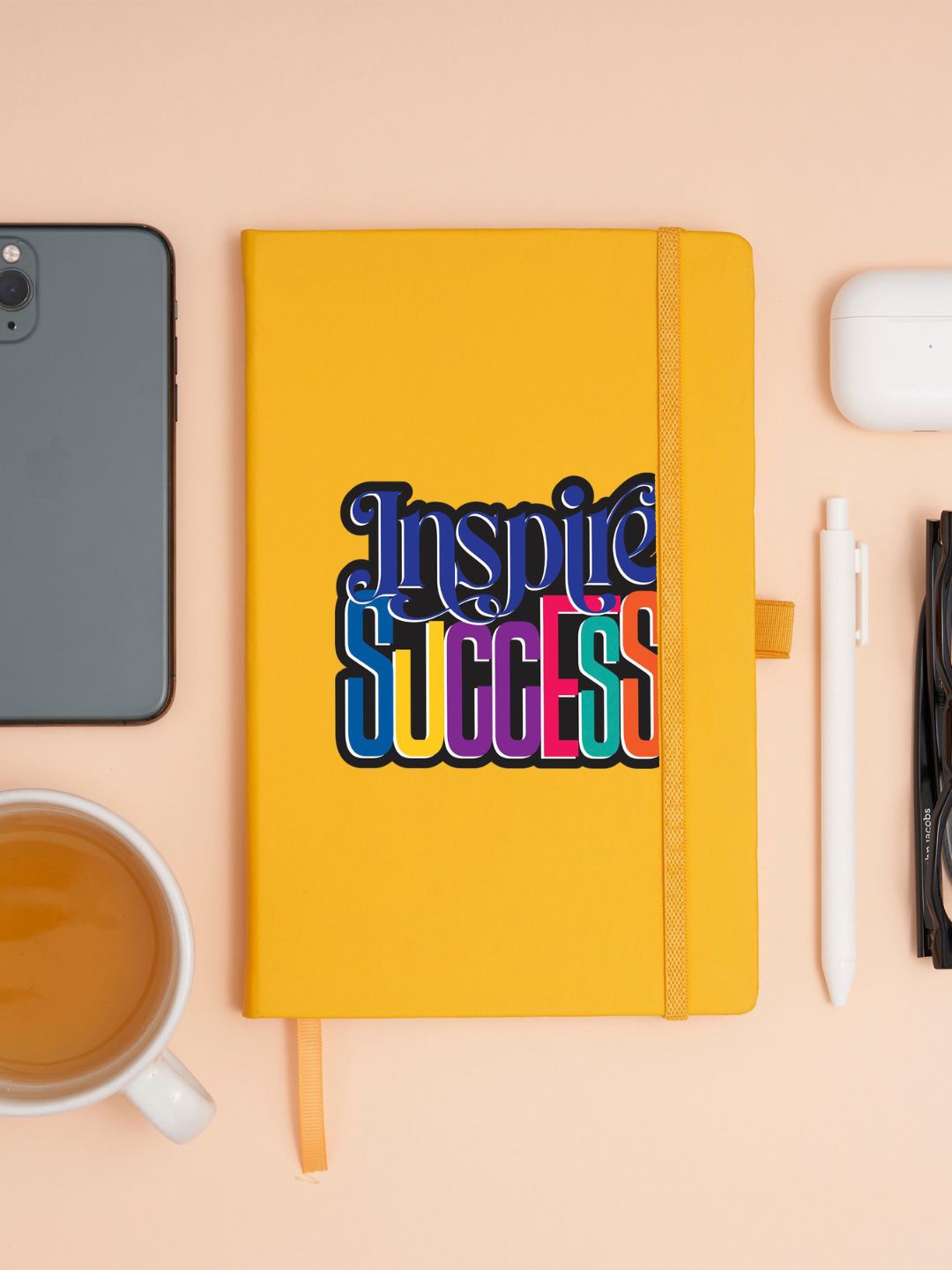 

Doodle Printed Hardbound Ruled Notebook, Yellow