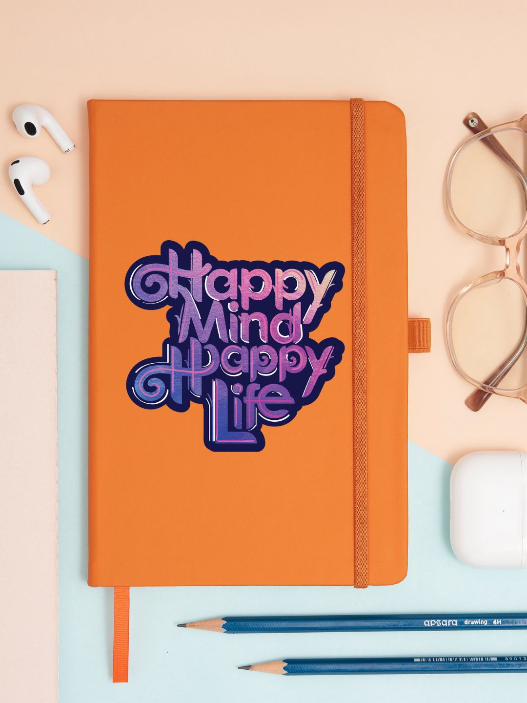 

Doodle ProSeries Executive A5 Leather Hardbound Ruled Notebook With Pen Loop, Orange