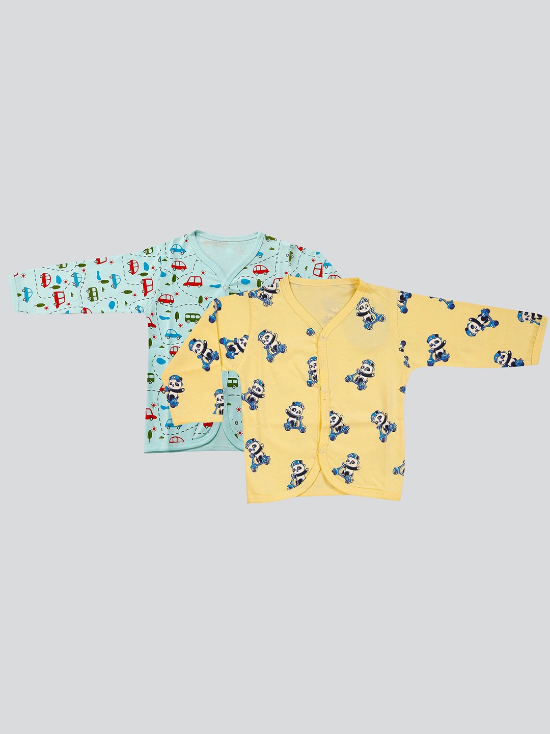 

Mojua Infants Pack Of 2 Printed Cotton Jhablas, Blue