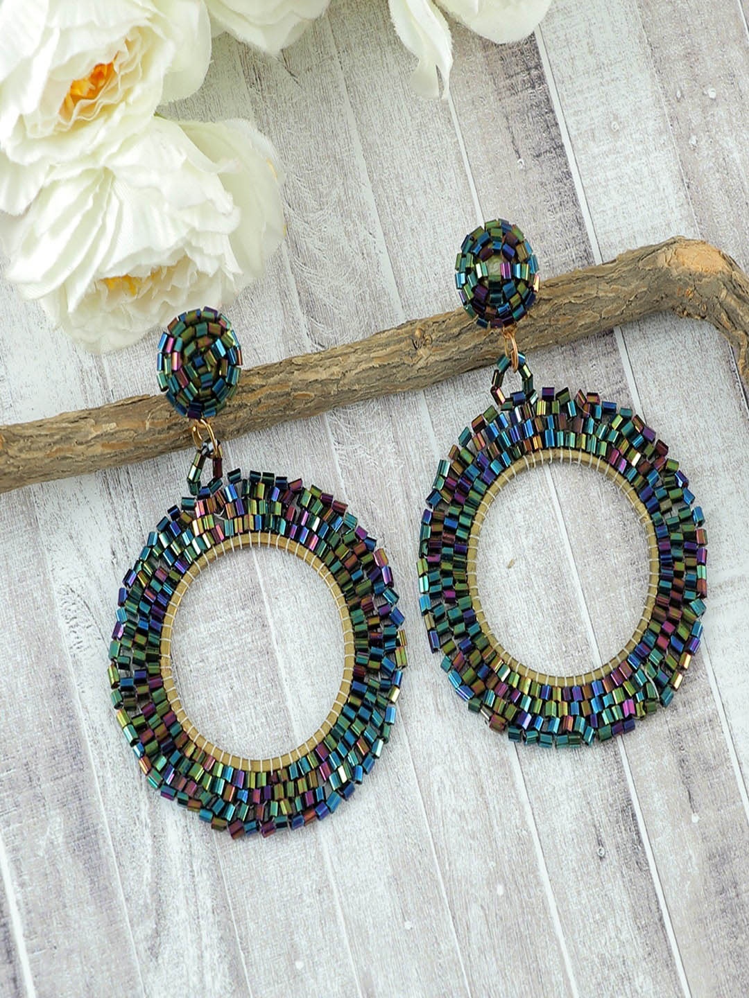 

UNIVERSITY TRENDZ Gold Plated Classic Beaded Drop Earrings