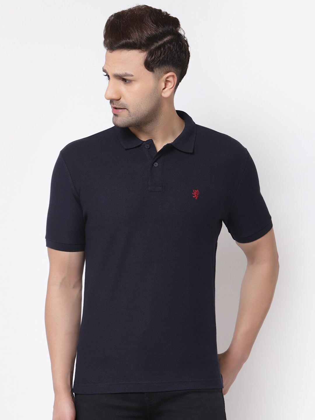 

Red Tape Polo Collar Pure Cotton T-shirt, Navy blue