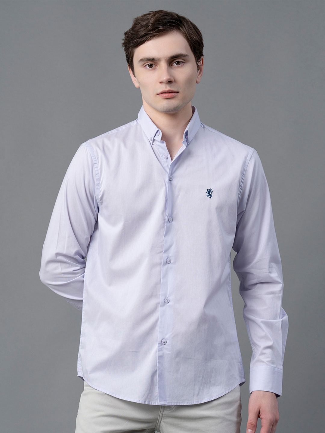 

Red Tape Button-Down Collar Pure Cotton Casual Shirt, Lavender
