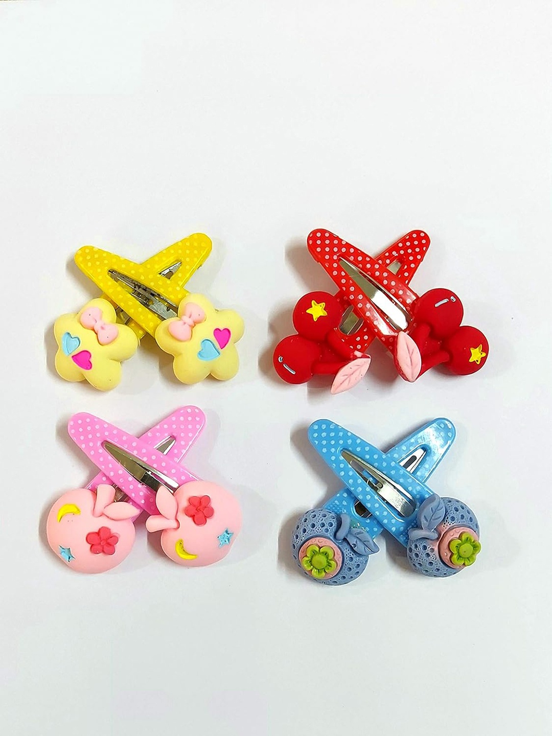 

LYTIX Girls Set Of 8 Assorted Beaded Tic Tac Hair Clips