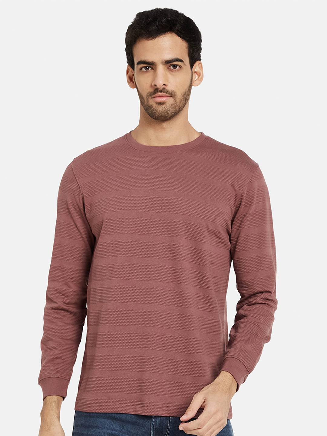 

METTLE Striped Cotton T-shirt, Coral