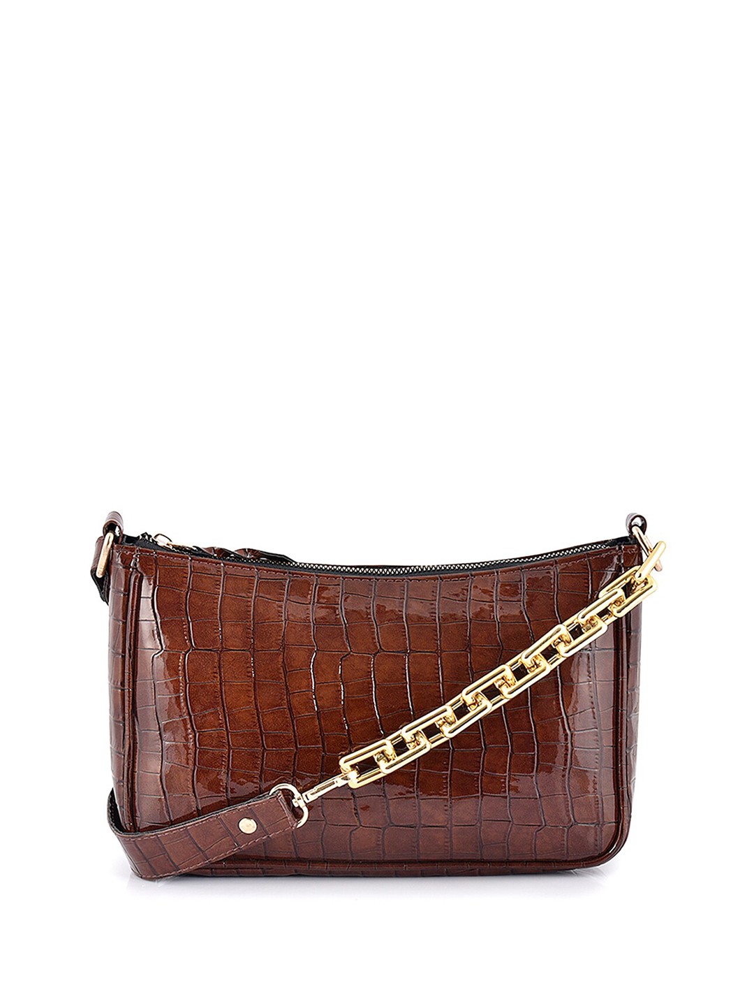 

DressBerry Textured Structured Shoulder Bag, Brown
