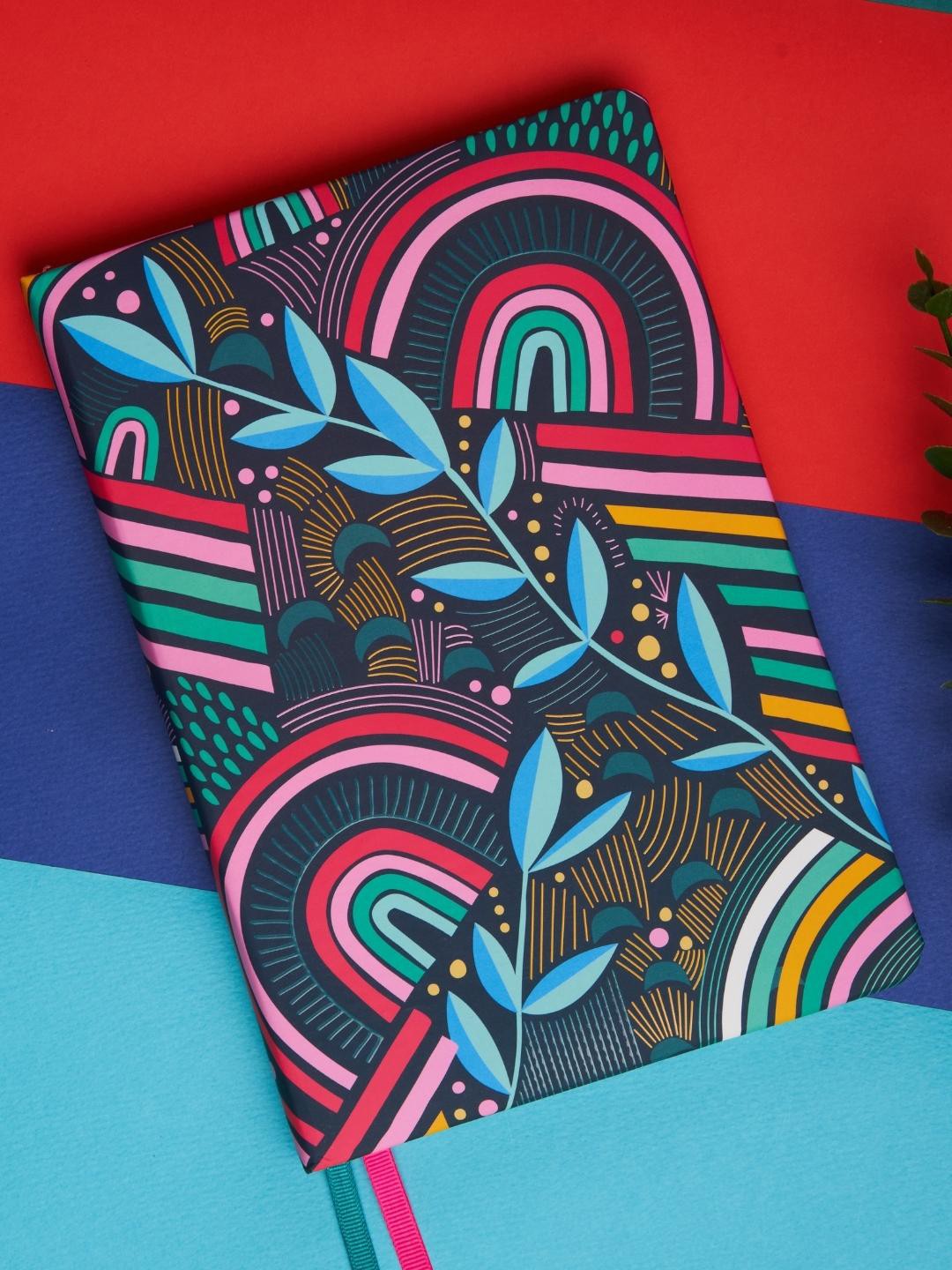 

Doodle Printed Soft Foam Padded Paper Notebook, Blue