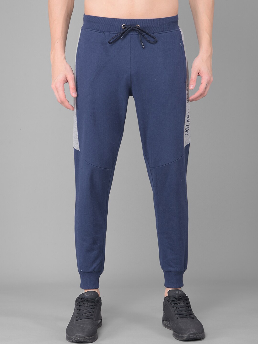 

COBB Men Mid Rise Cotton Sports Joggers, Blue