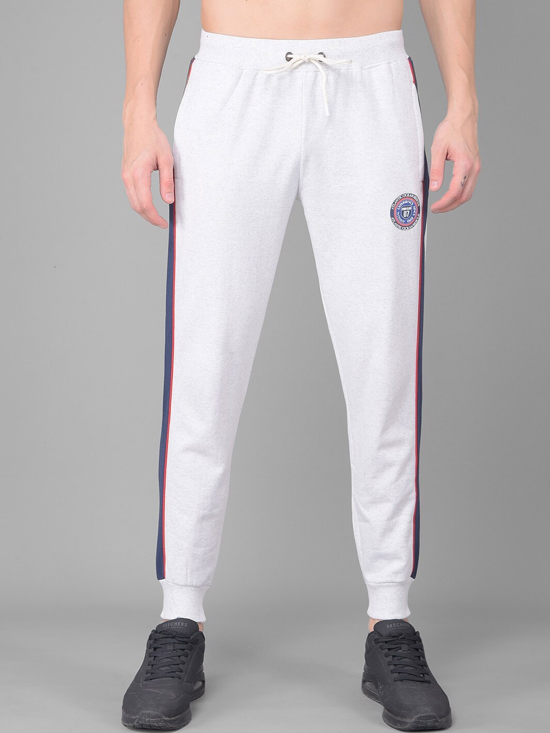 

COBB Men Cotton Mid-Rise Track Pants, White