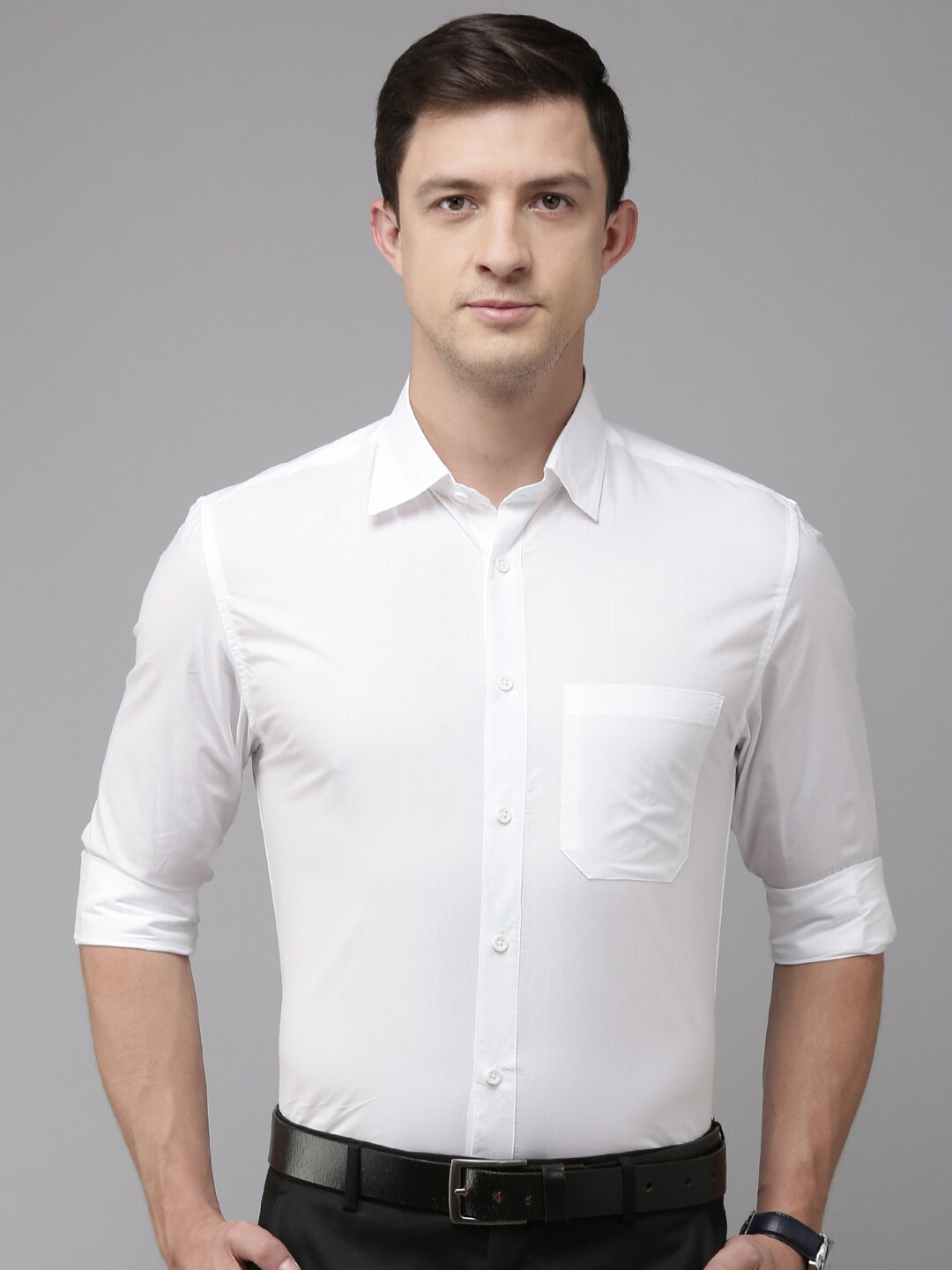 

THE SOUL PATROL Smart Pure Cotton Formal Shirt, White