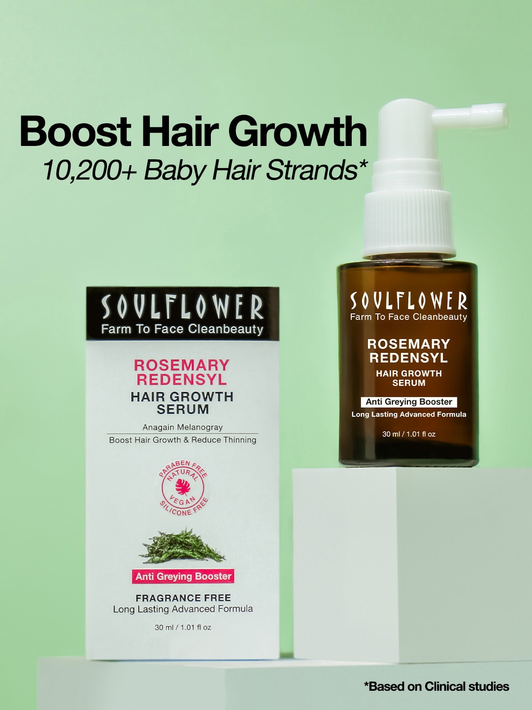 

Soulflower Hair Growth Rosemary Redensyl Serum - 30ml, Transparent