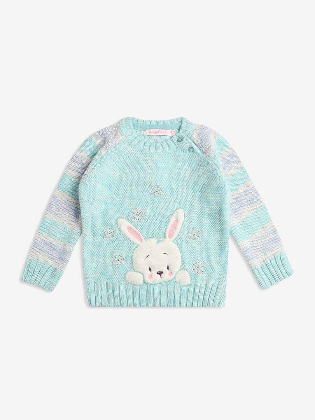 

Wingsfield Girls Applique Detail Acrylic Pullover, Sea green