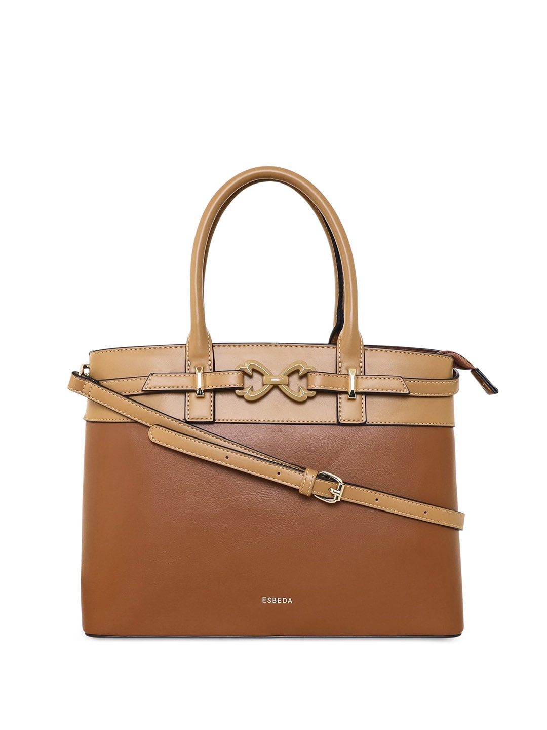 

ESBEDA Structured Handheld Bag, Tan