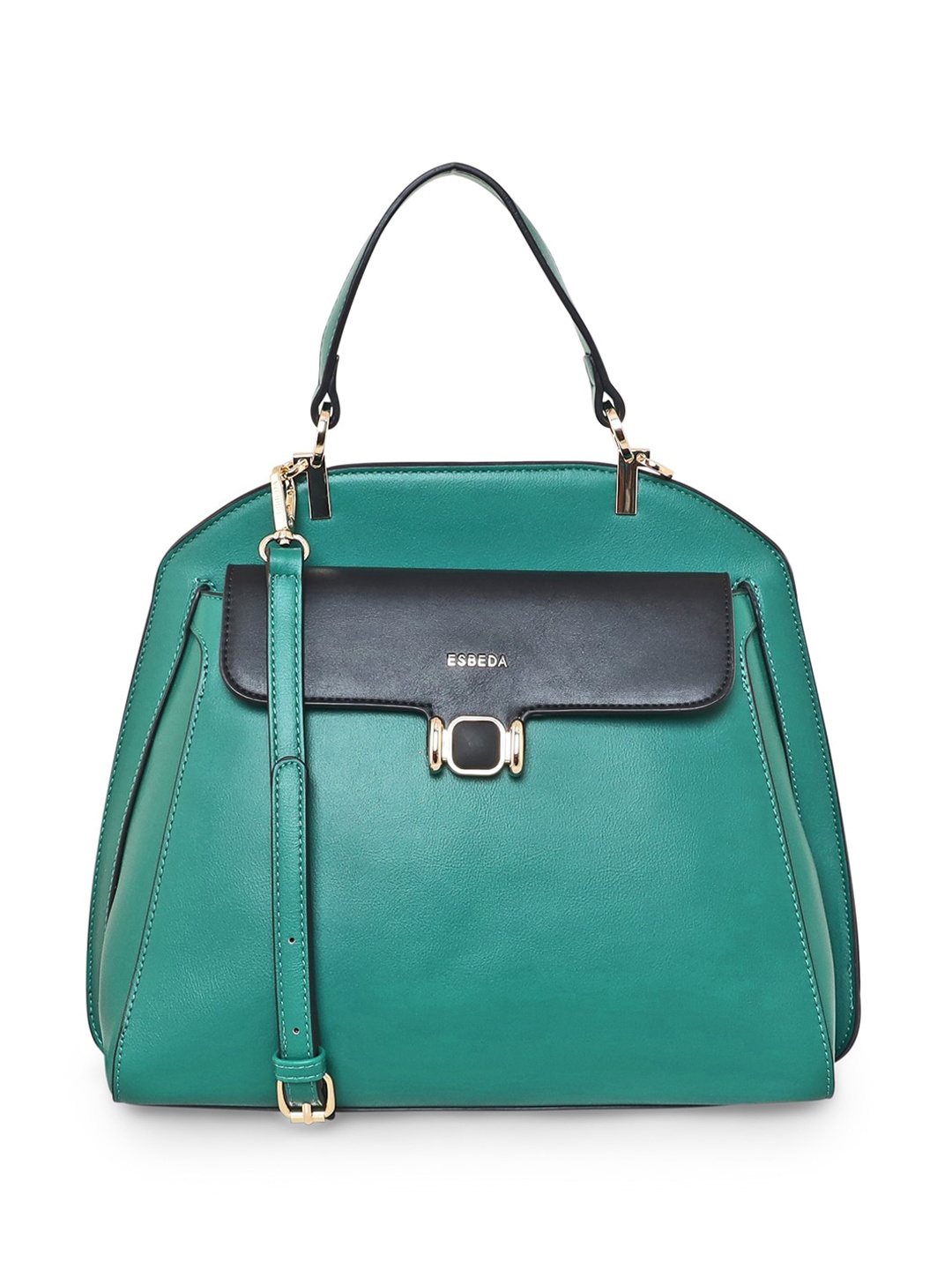 

ESBEDA Colourblocked PU Structured Handheld Bag, Green