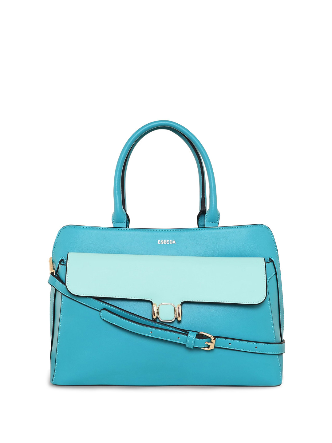 

ESBEDA Colourblocked PU Structured Handheld Bag, Blue