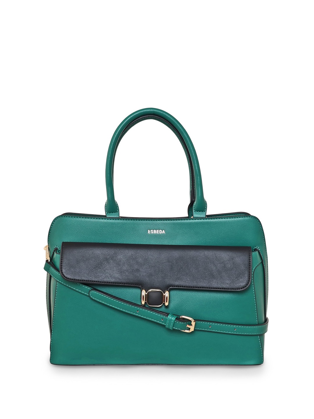 

ESBEDA Colourblocked PU Structured Handheld Bag, Green