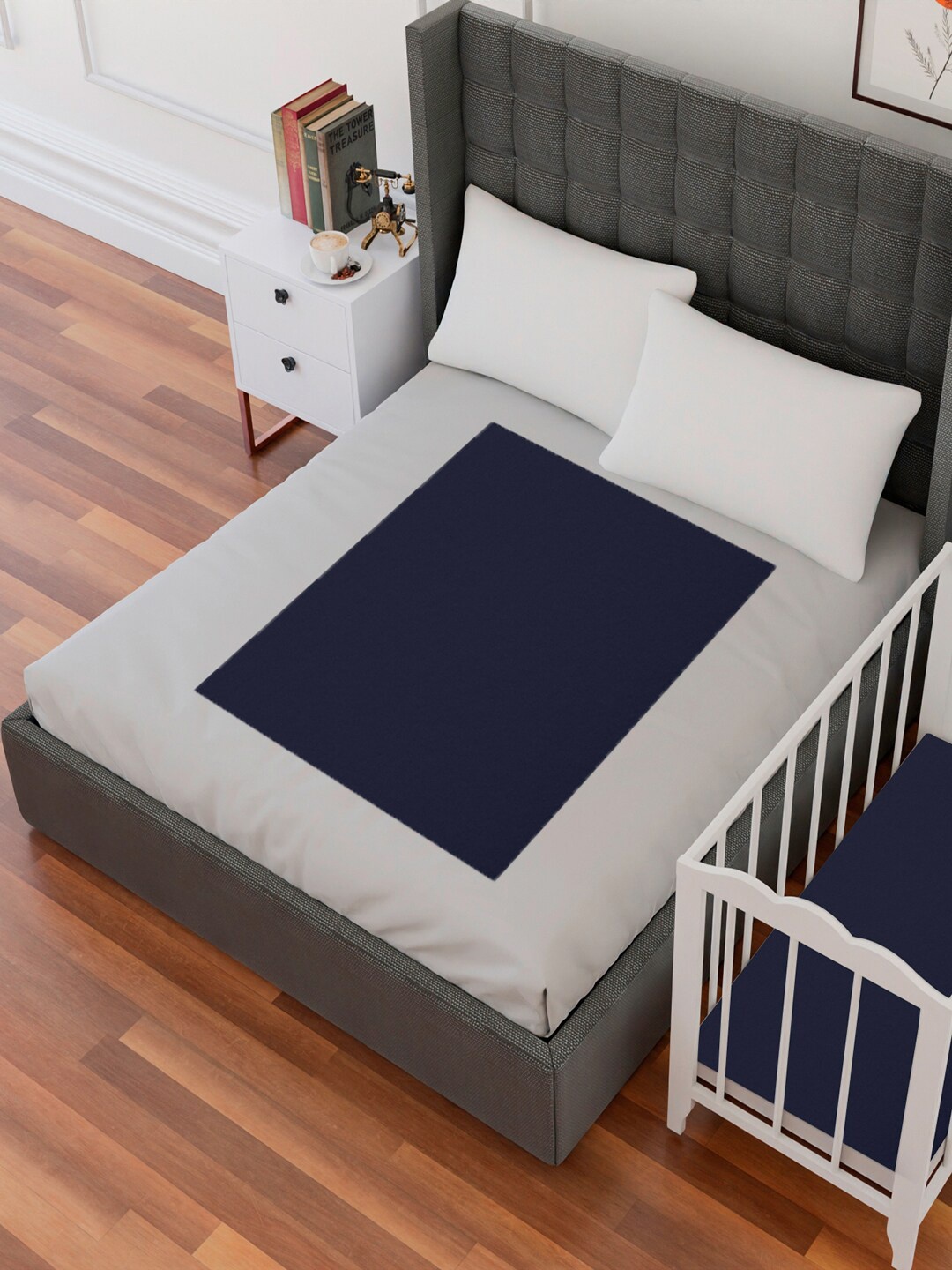 

AVI Blue Waterproof Cotton Breathable Mattress Protector, Navy blue