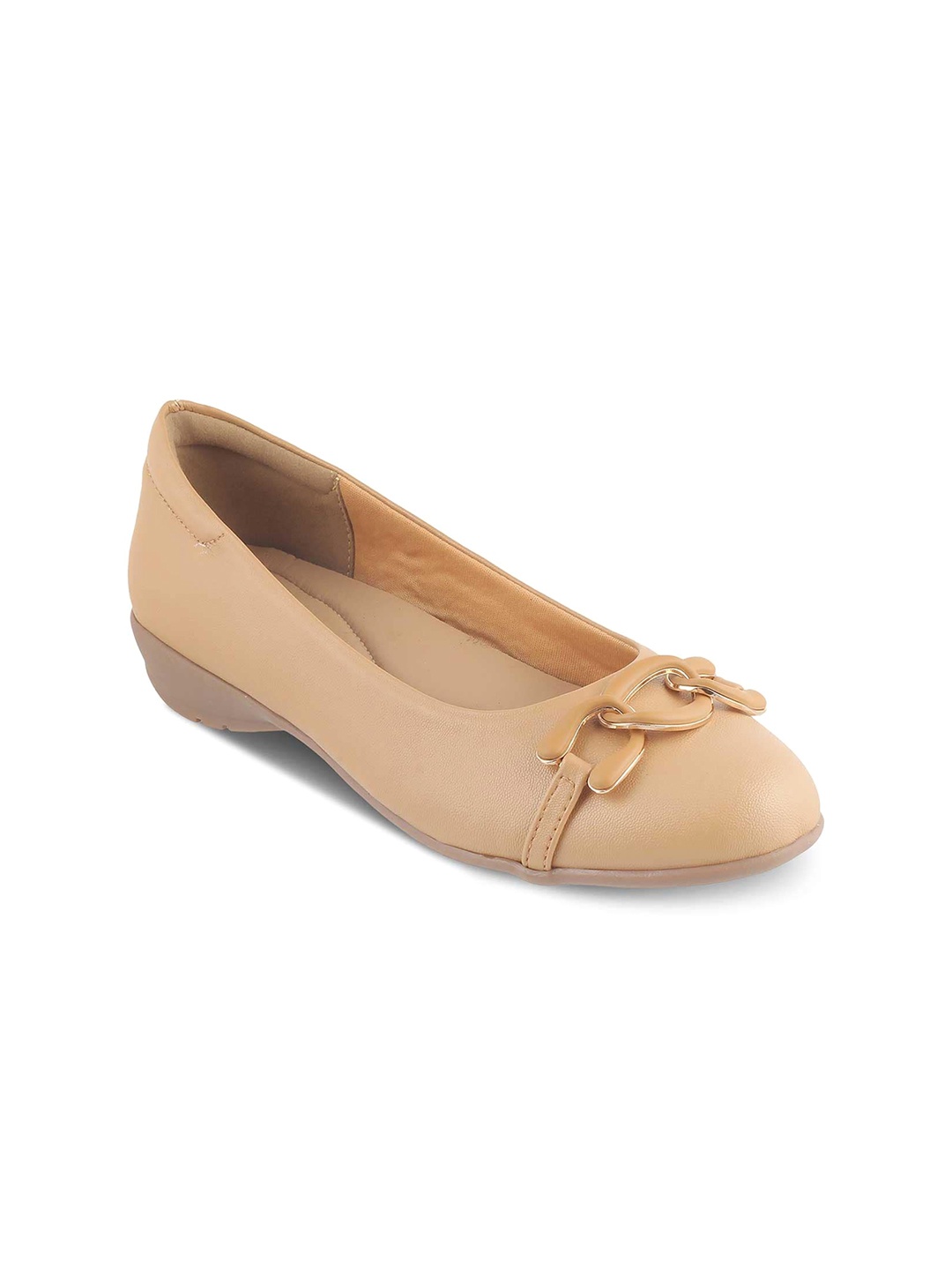 

Tresmode VERONA Embellished Round Toe Ballerinas, Beige