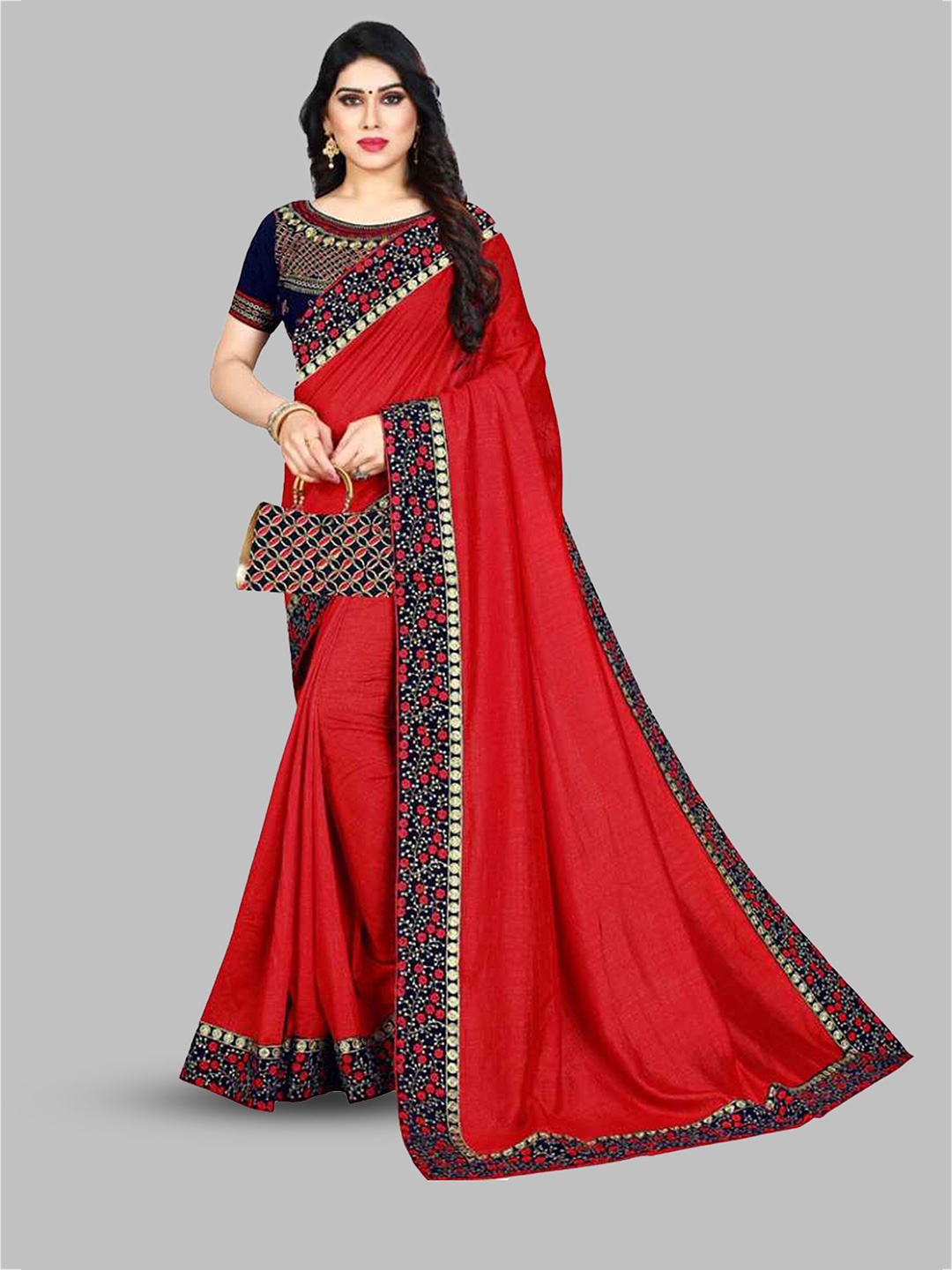 

N N ENTERPRISE Embroidered Border Detail Leheriya Saree, Maroon