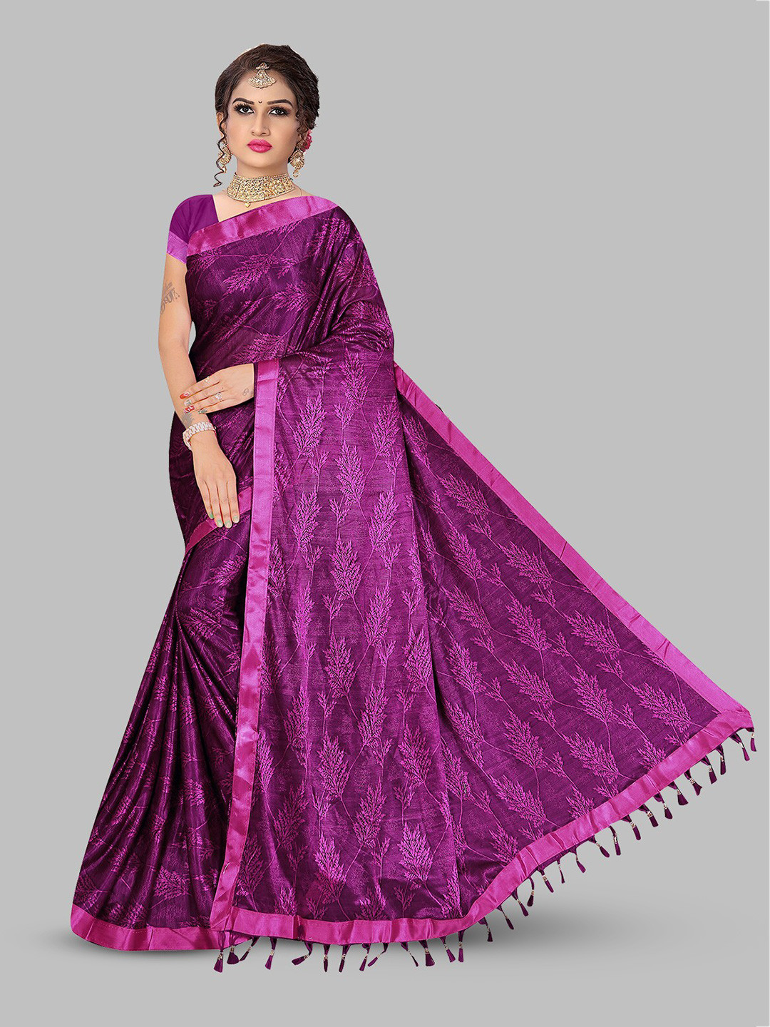 

N N ENTERPRISE Floral Printed Saree, Purple