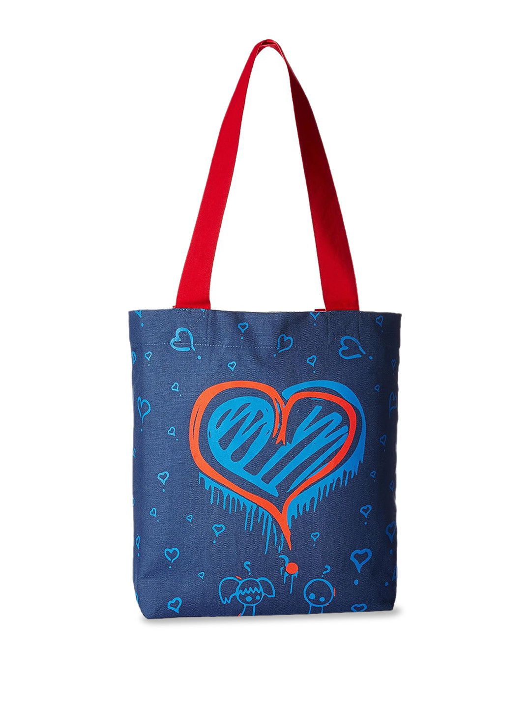 

Kanvas Katha Graphic Printed Shopper Canvas Reusable Tote Bag, Navy blue