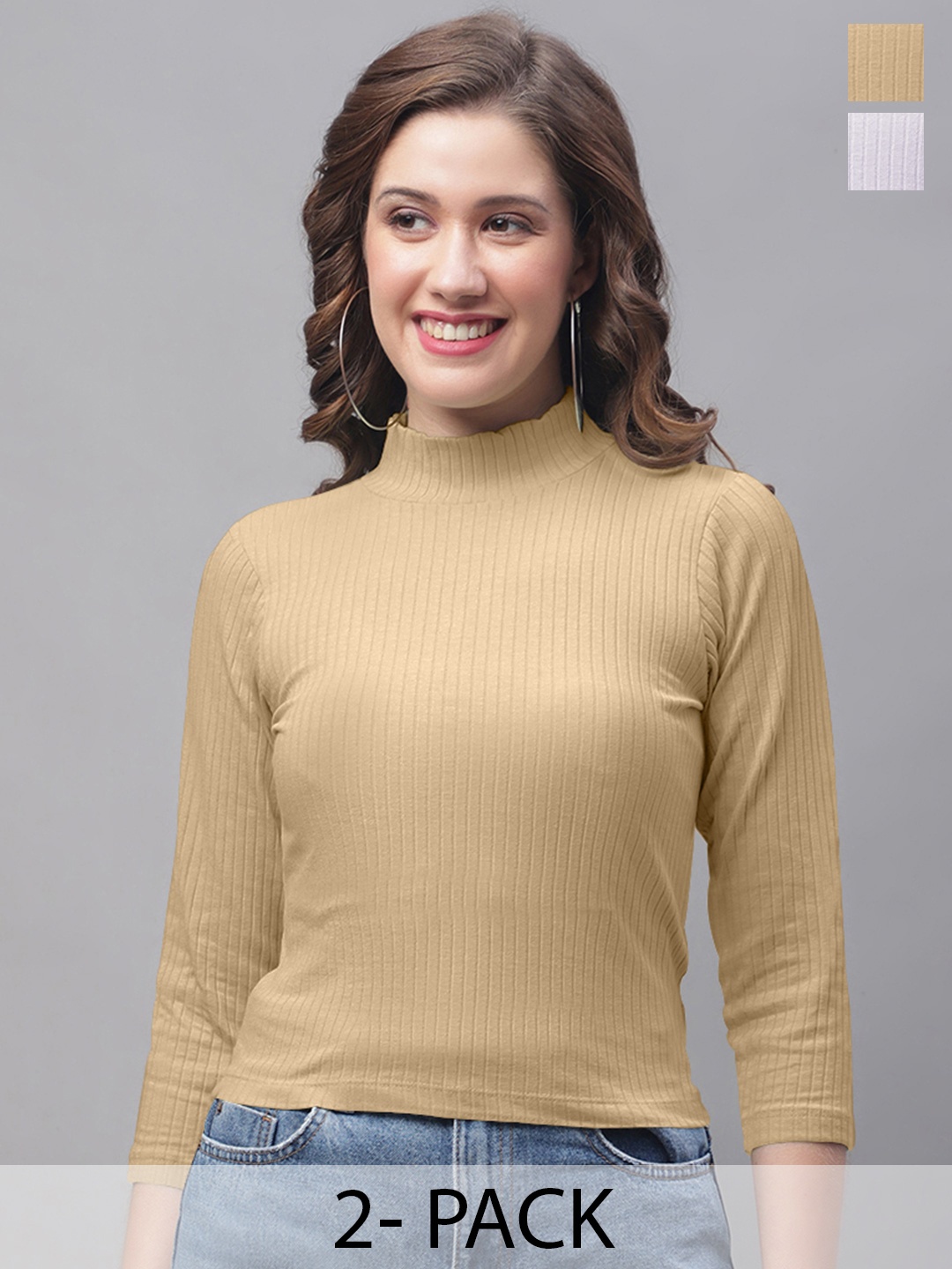 

Friskers Beige Striped Top