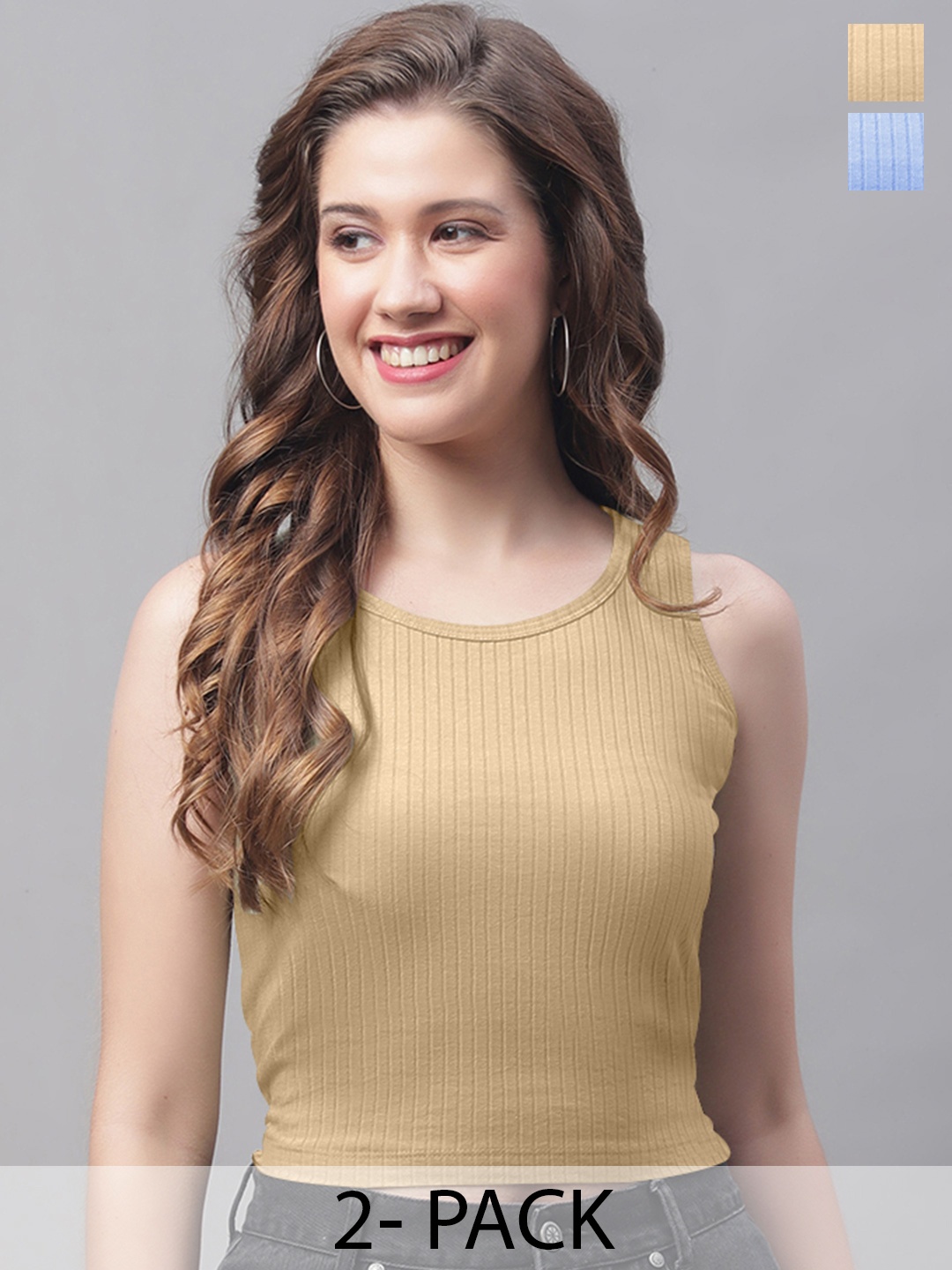 

Friskers Beige Striped Top