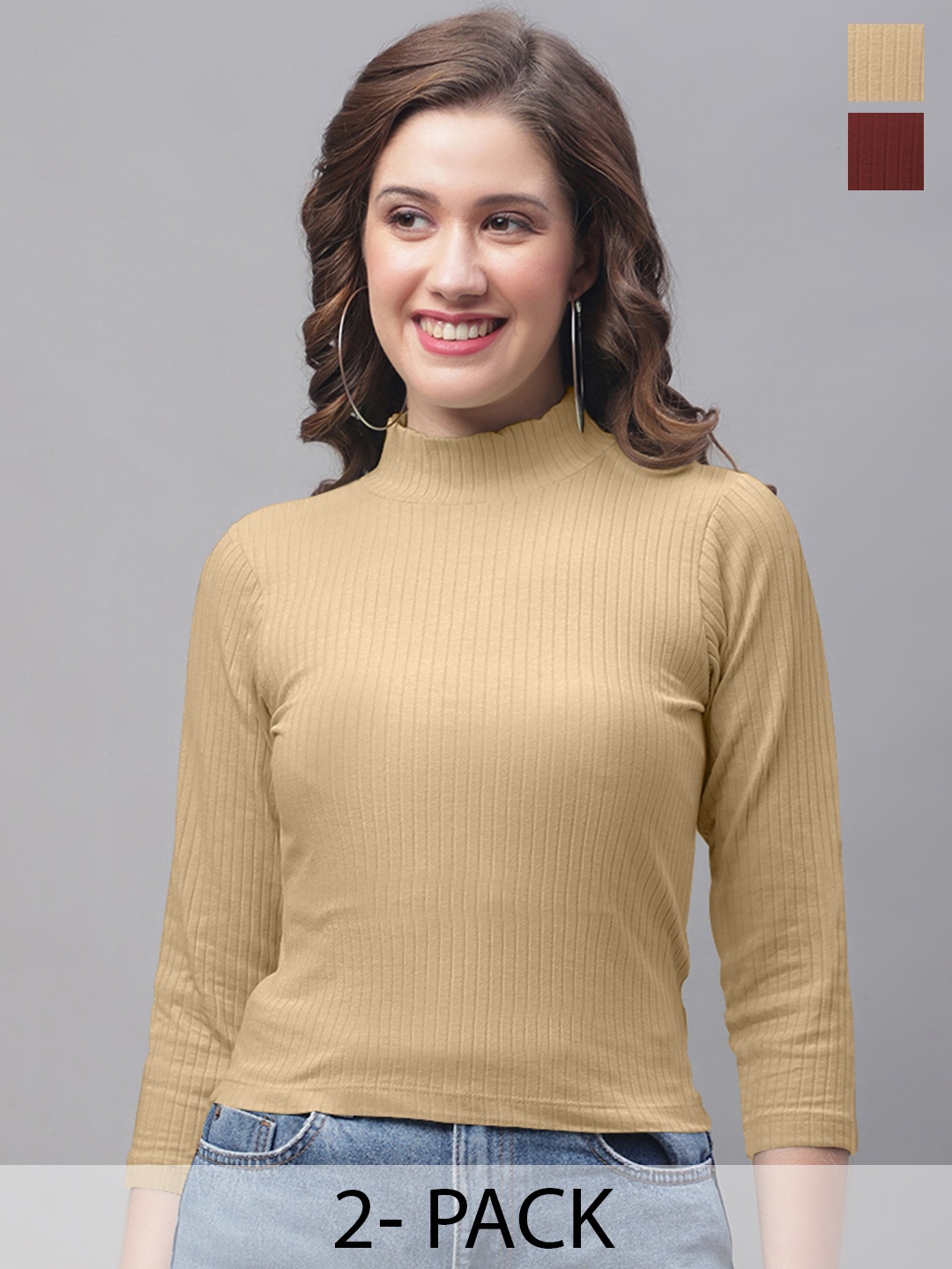 

Friskers Beige Striped Top