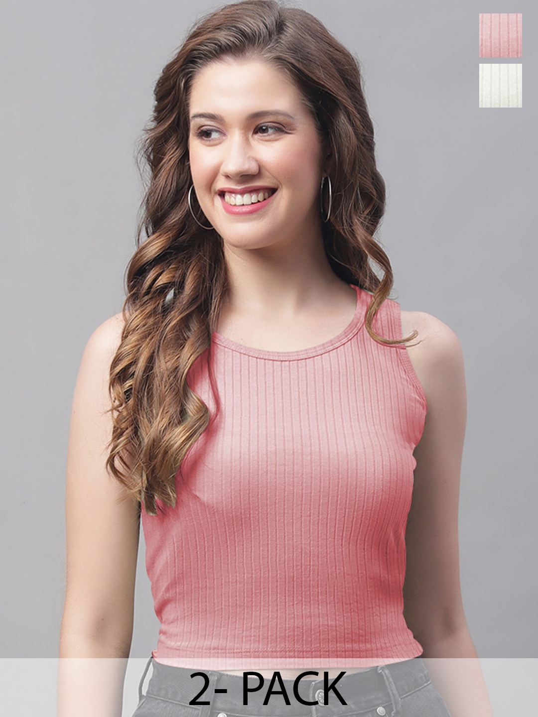 

Friskers Coral Striped Top