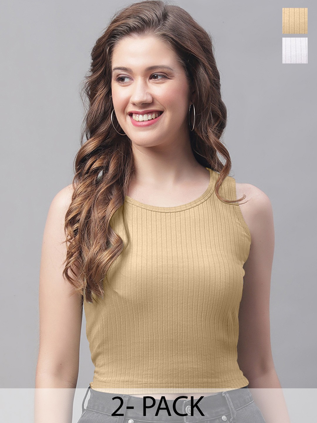 

Friskers Beige Striped Top