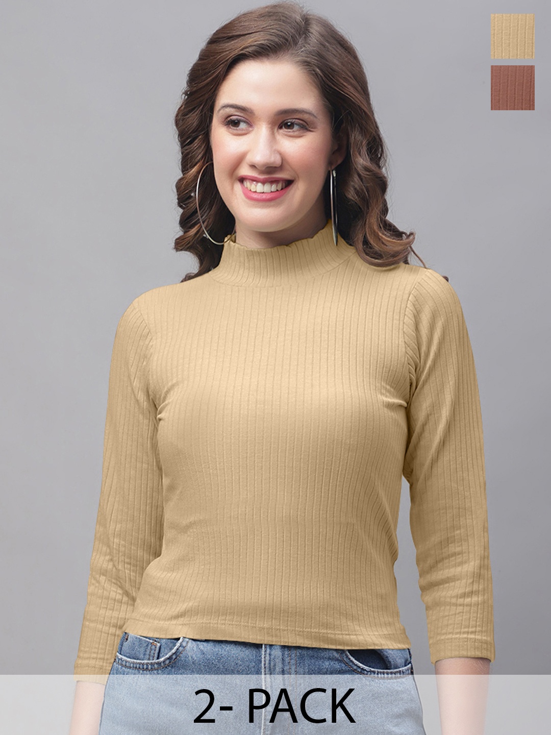 

Friskers Beige Striped Top