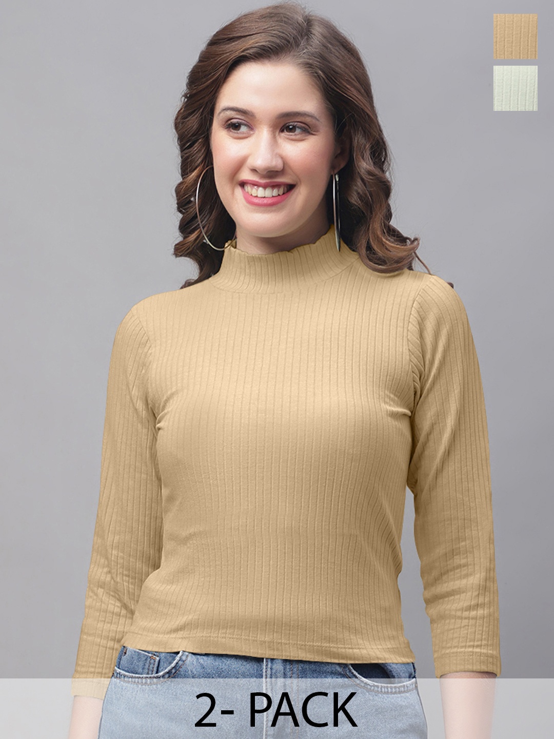 

Friskers Beige Striped Top