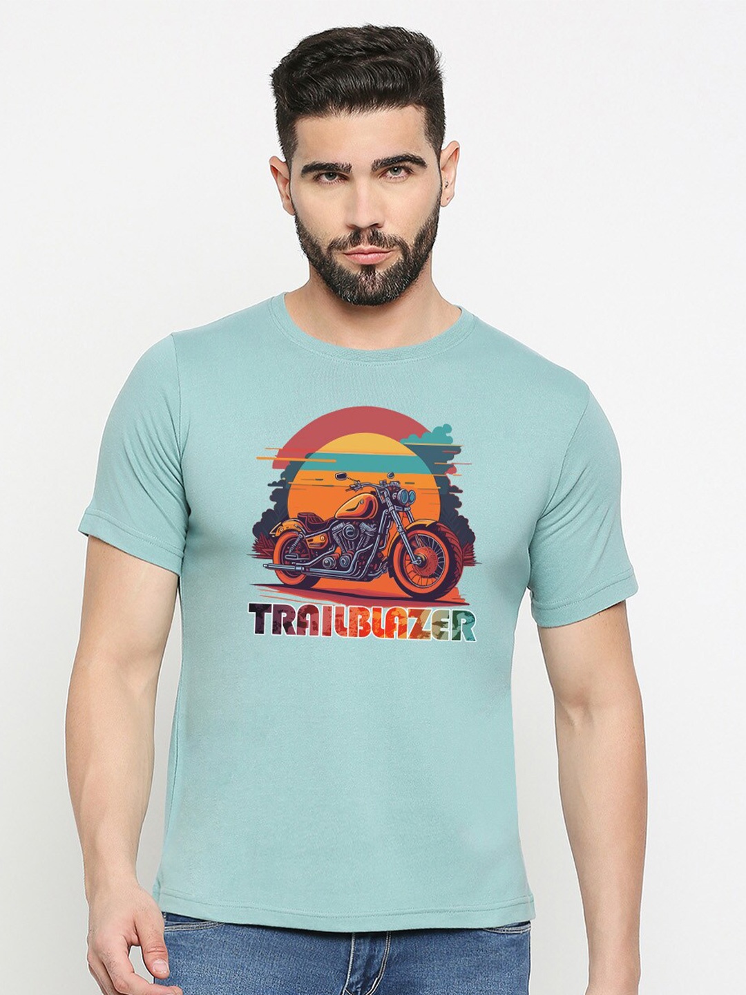 

MOD ECRU Graphic Printed Cotton T-Shirt, Green
