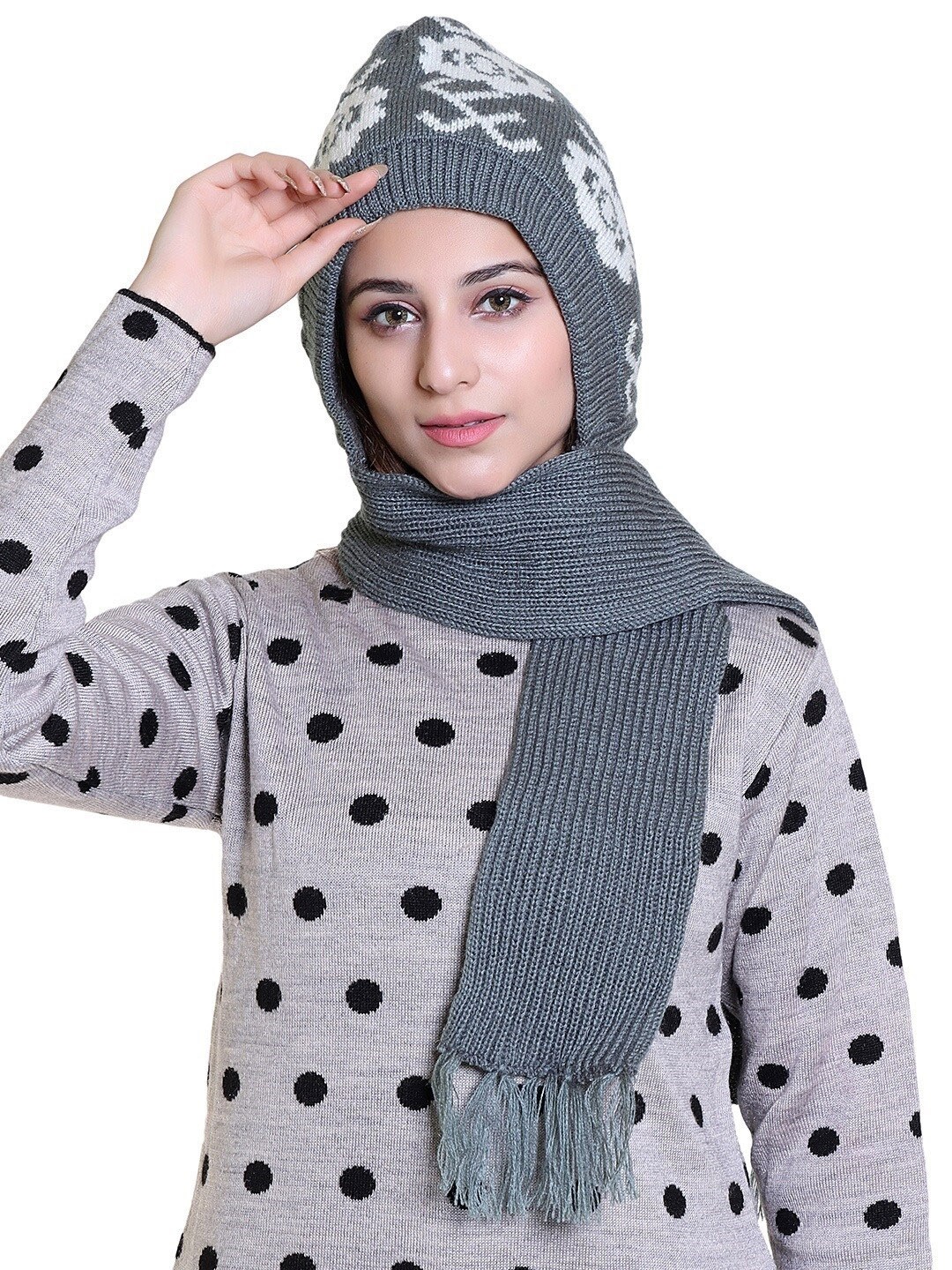 

Gajraj Unisex Woollen Beanie, Grey