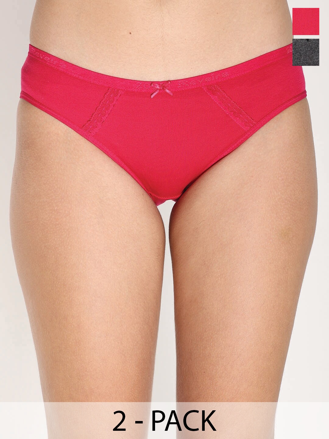 

Reveira Pack Of 2 Lace Basic Briefs, Red
