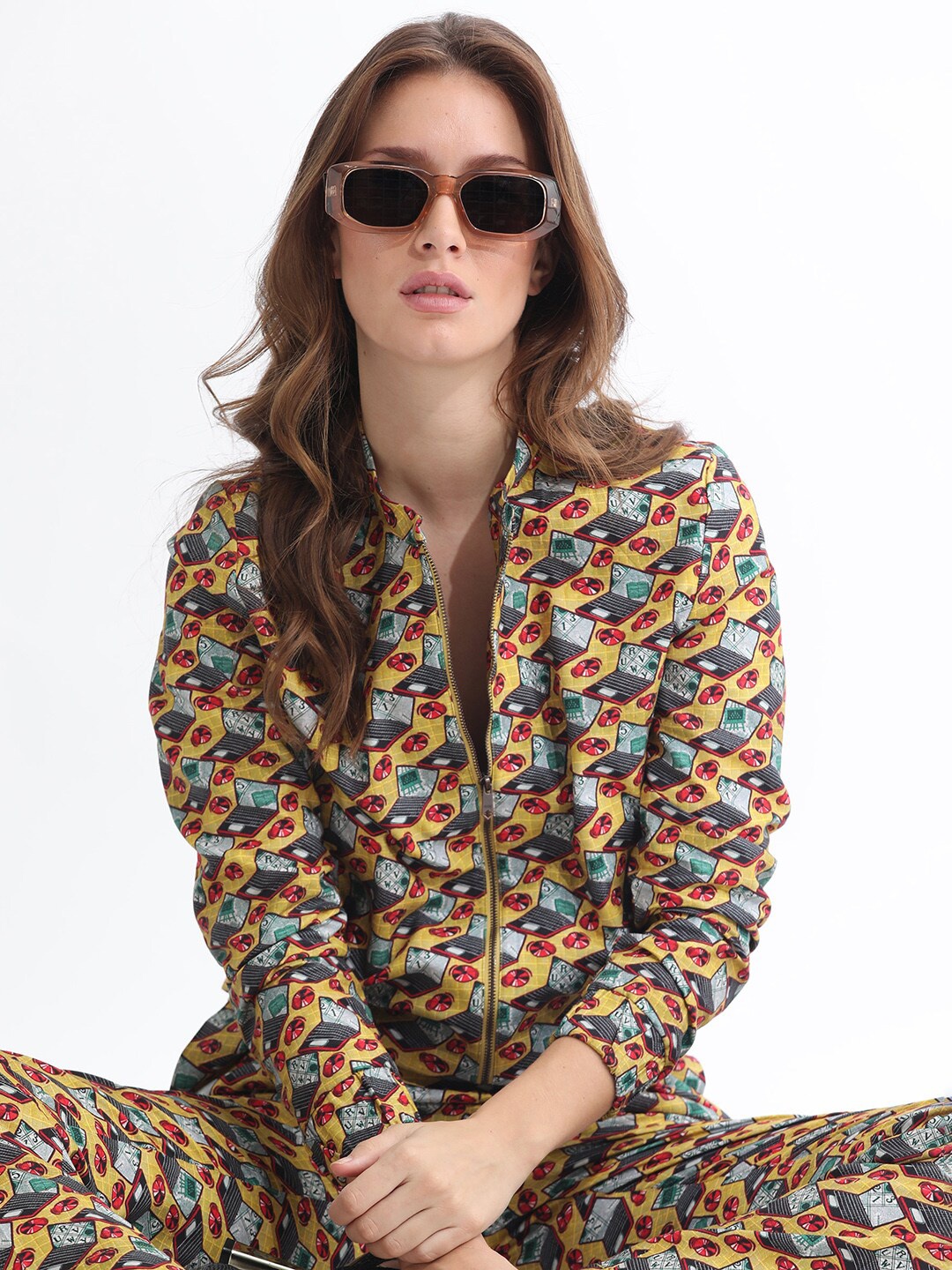 

RAREISM Printed Tailored Jacket, Yellow