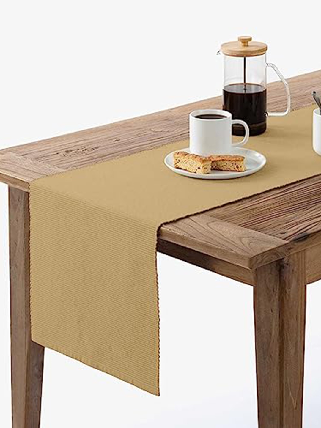 

Lushomes Beige Solid Solid Cotton Table Runner