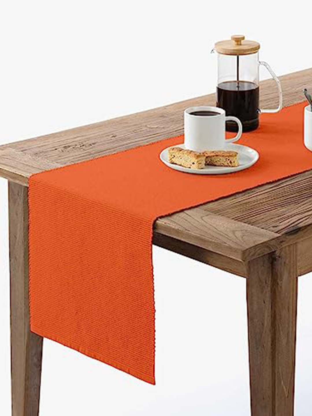 

Lushomes Orange Solid Solid Cotton Table Runner