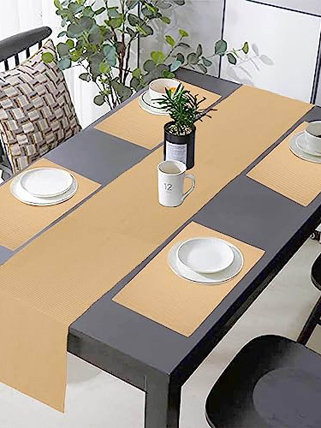 

Lushomes Beige Pure Cotton Table Linen Set