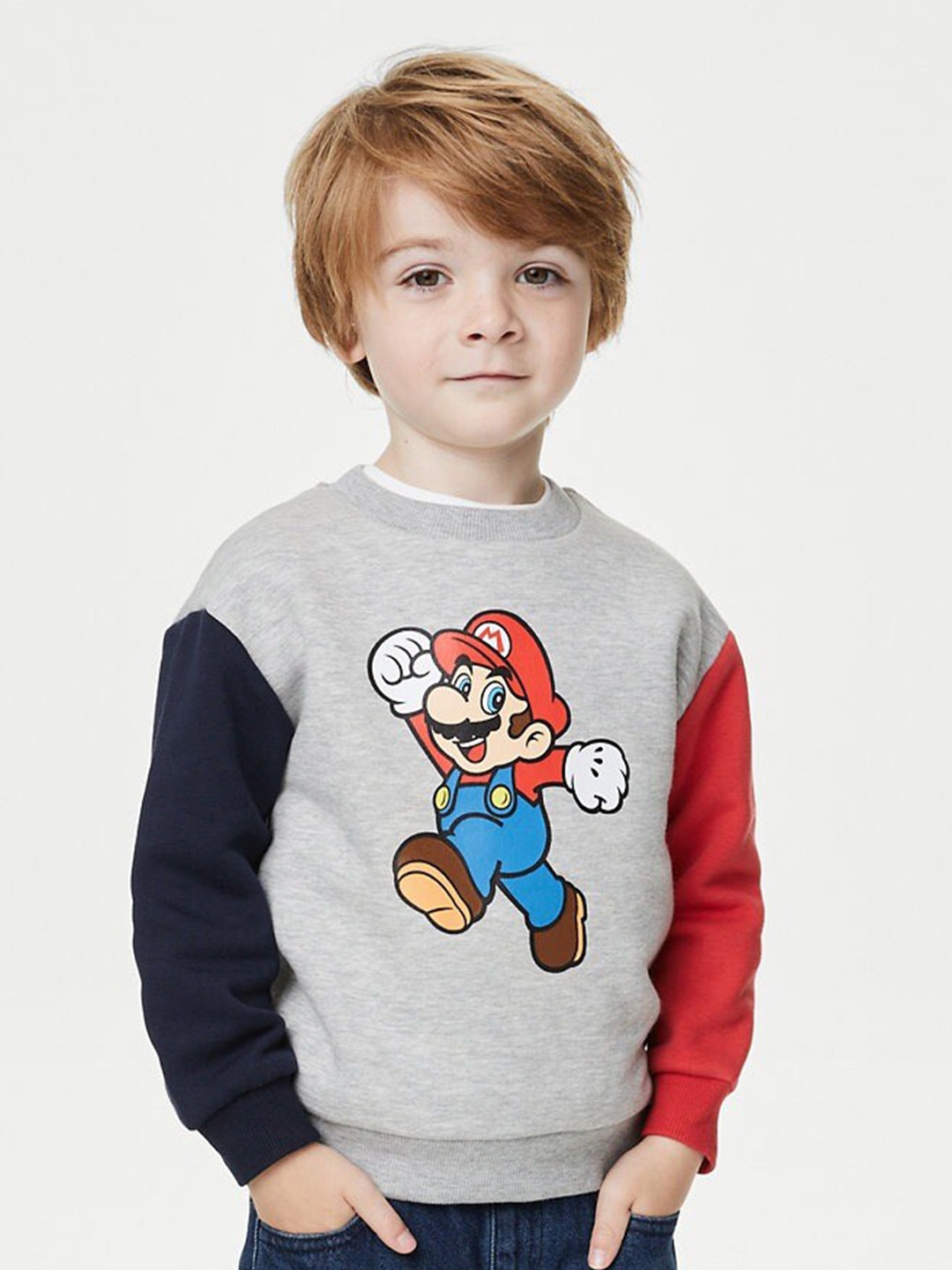 

Marks & Spencer Boys Printed Cotton Sweatshirt, Grey