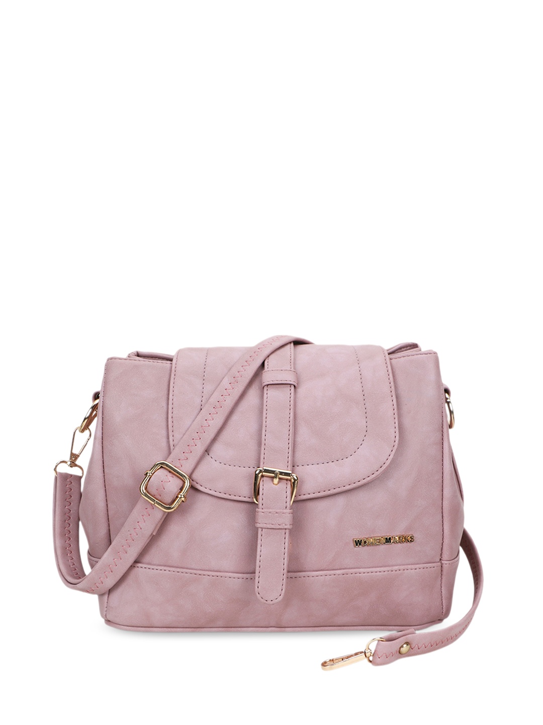 

WOMEN MARKS Textured Structured Sling Bag, Peach